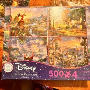 Disney Puzzle Thomas Kinkade 4 puzzles each 500 pieces